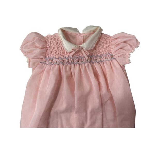 Hand Crafted Other - Vintage Handmade Smocked Pink Baby Dress – Heirloom Style – 12M (Fits 12–18M)